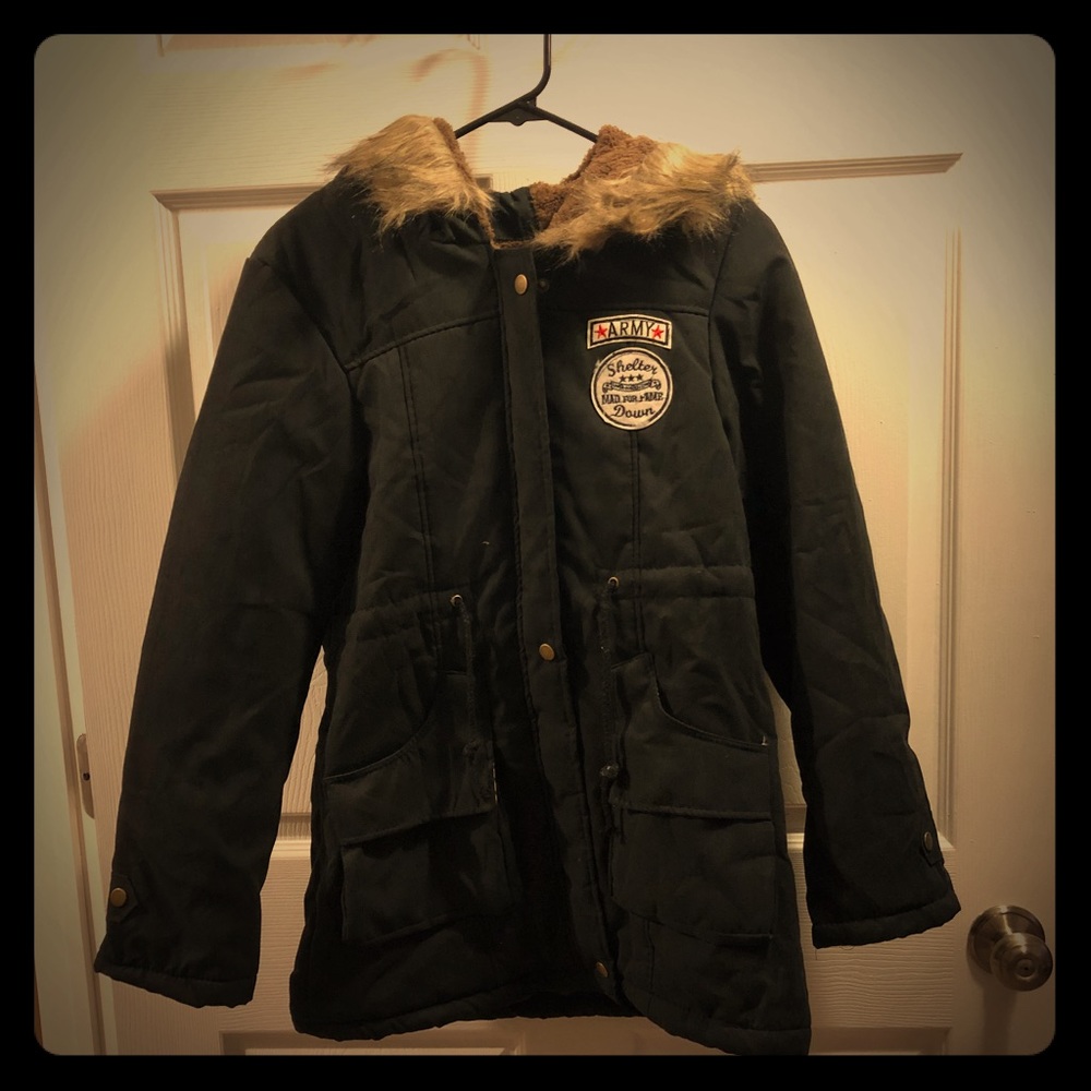 Winter Jacket with Faux Fur Hood - Picture 2 of 7